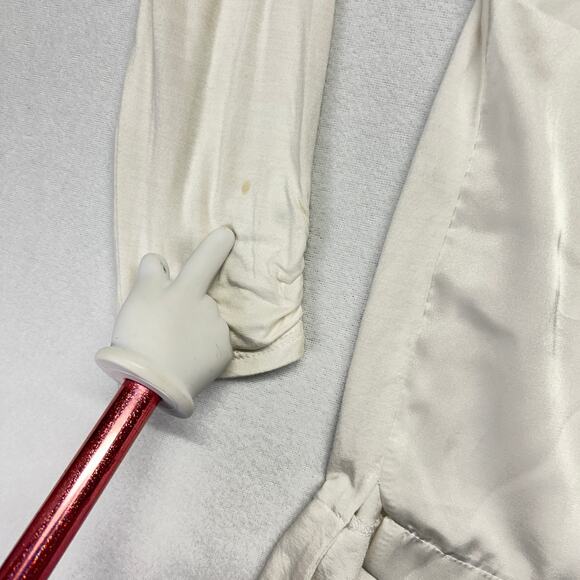 Lot of 2 WHBM TOP Artsy Paris White + BOLERO BLAZER Linen Blend Blue 3/4 Sleeve - Picture 7 of 16